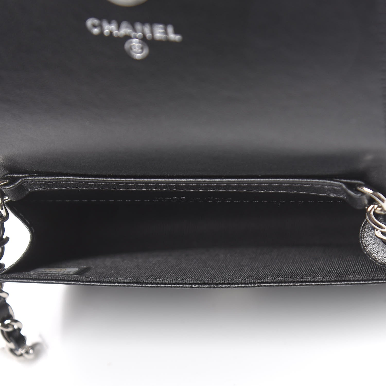 Chanel Caviar Camellia Embossed Chain Belt Bag Black 6 of 13
