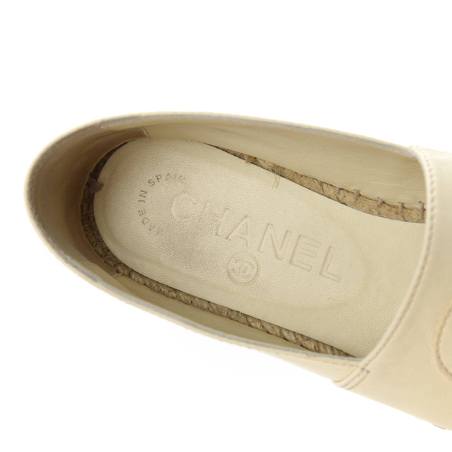 Lambskin CC Espadrilles 36 White Black