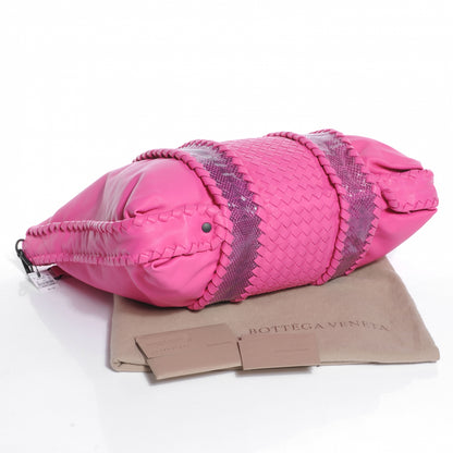 Bottega Veneta Nappa Intrecciato Python Tote Shocking Pink 4 of 8