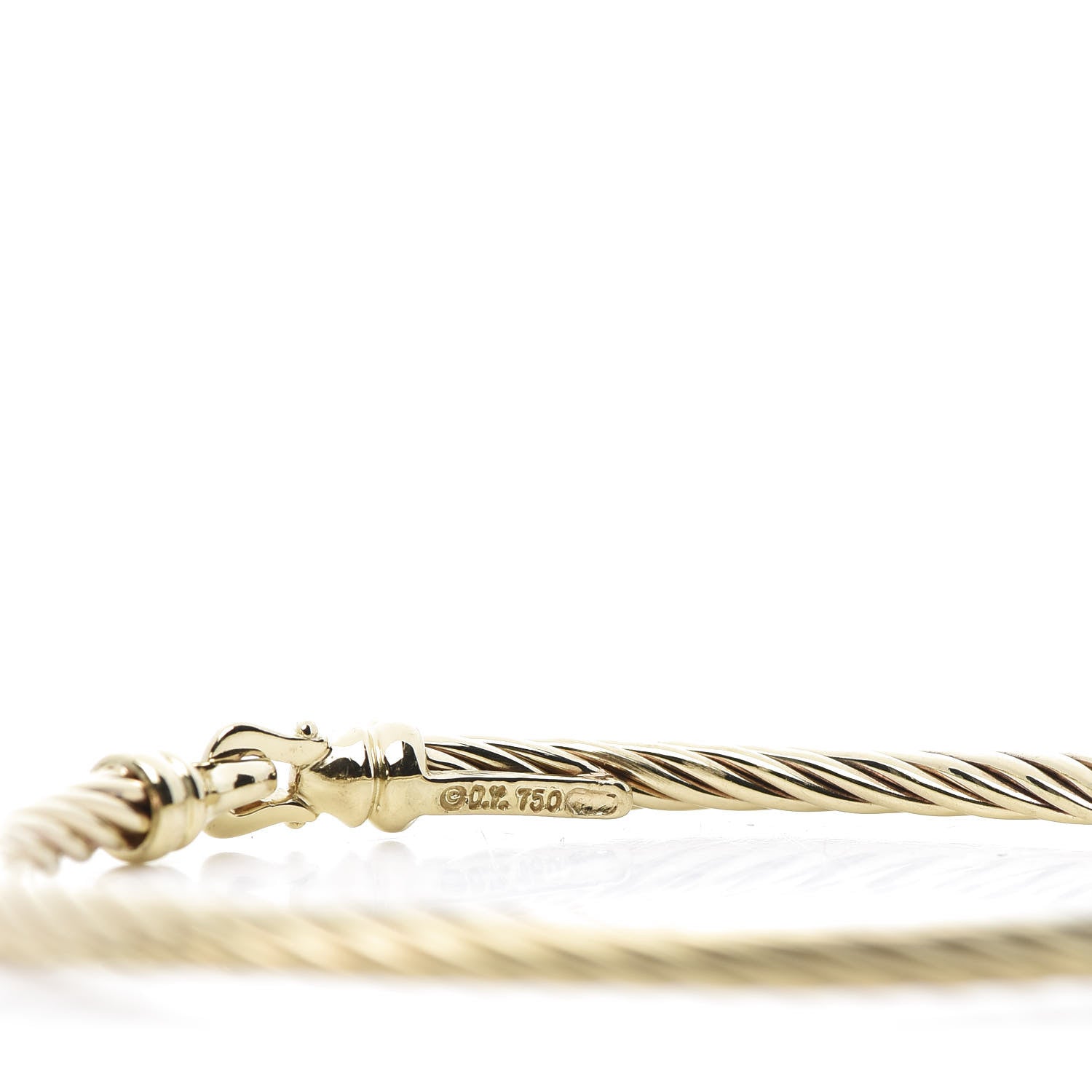 David Yurman 18K Yellow Gold 3mm Kids Cable Buckle Bracelet 4 of 4