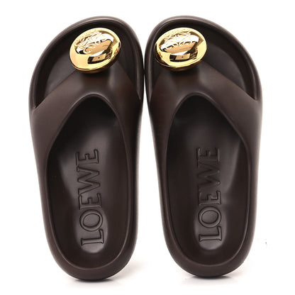 Loewe Foam Rubber Paula's Ibiza Pebble Toe Post Sandals 36 Shitake 2 of 8