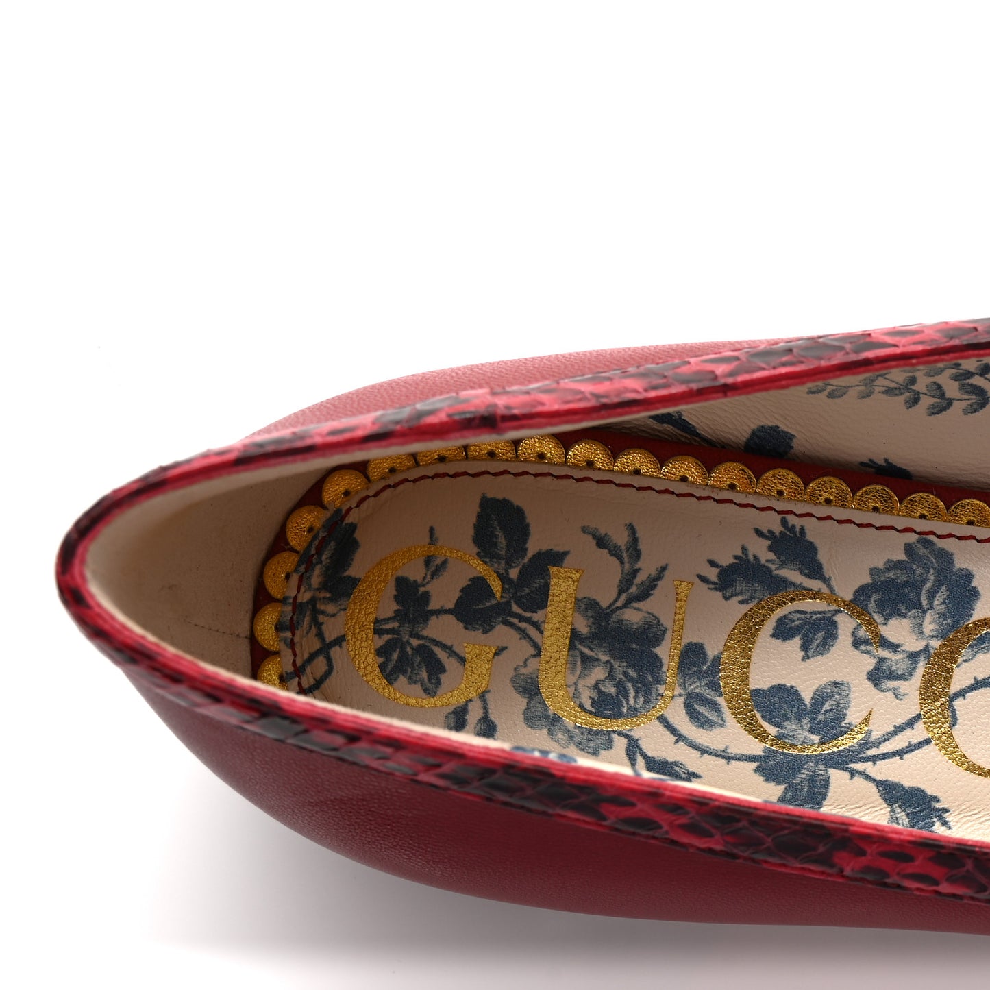 Malaga Kid Elaphe Yva Ballet Flats 38 Hibiscus Red