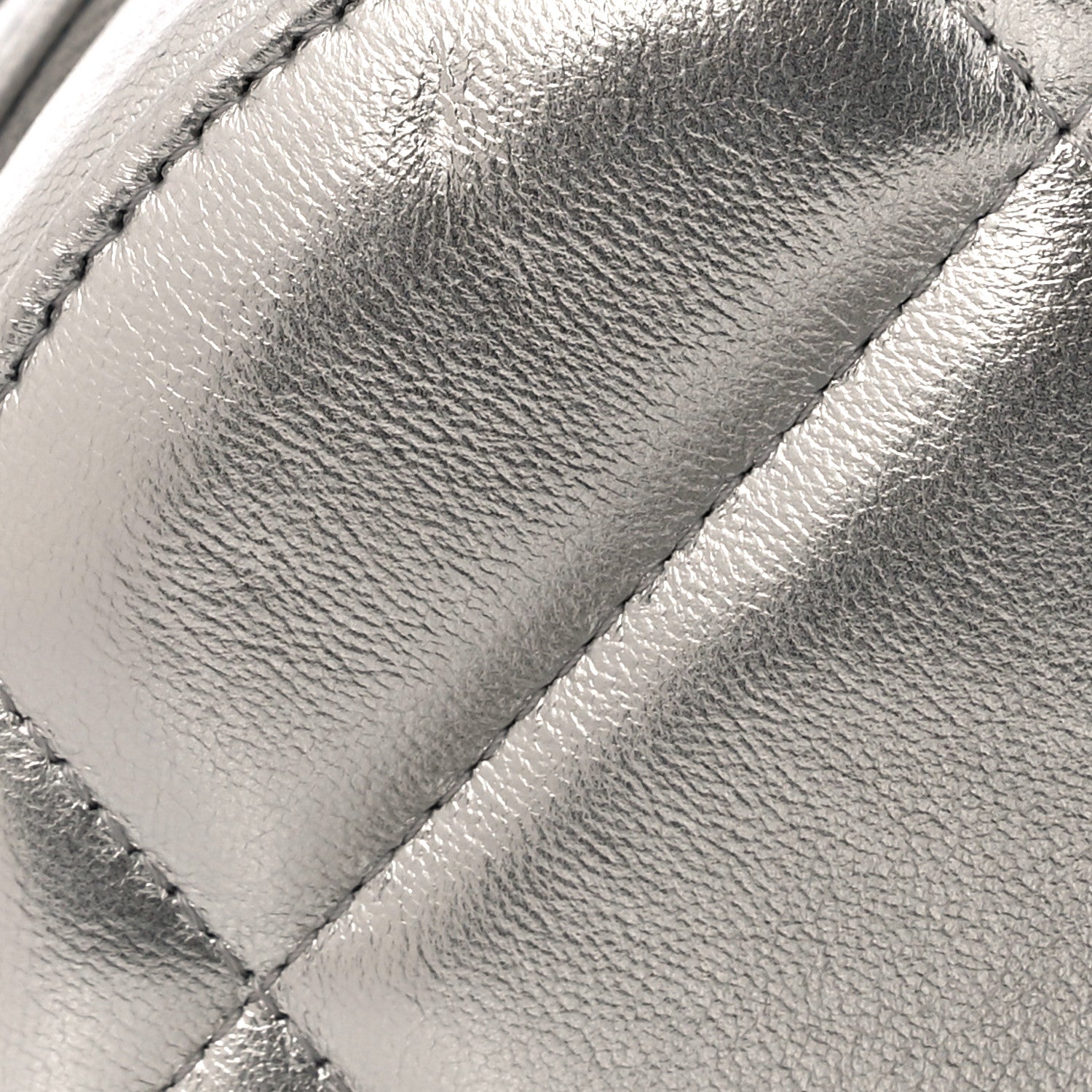 Chanel Metallic Lambskin Quilted Chanel 19 Round Clutch With Chain Silver 11 of 12