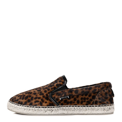 Jimmy Choo Pony Hair Leopard Print Mens Espadrilles 45 Brown 1 of 9