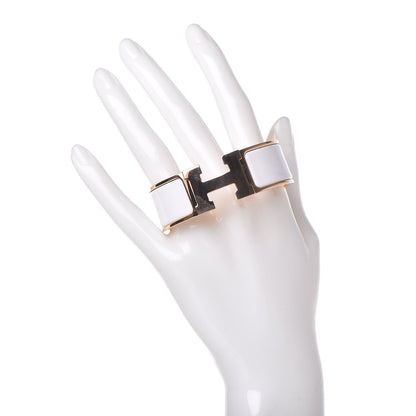 Hermes Enamel Wide Clic Clac H Bracelet PM White 2 of 6