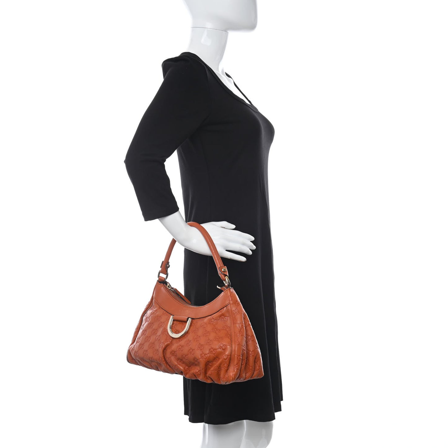 Guccissima Medium D Gold Hobo Orange