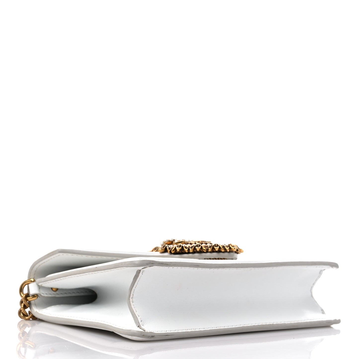 Smooth Calfskin Small Devotion Envelope Top Handle Bag White