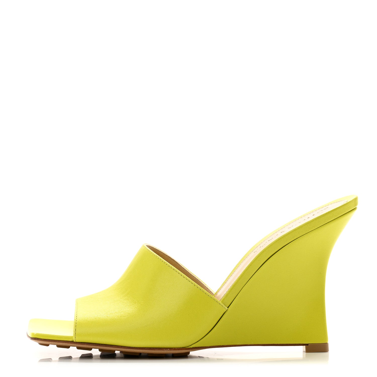 Bottega Veneta Lambskin Stretch Wedge 90mm Sandals 37 Kiwi 1 of 7