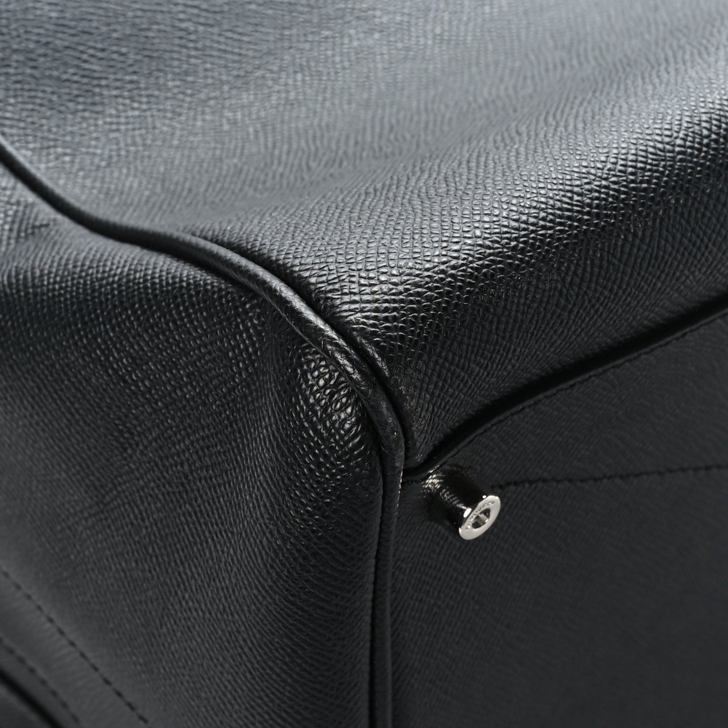 Burberry Calfskin Embossed Bowling Bag Black 8 of 9