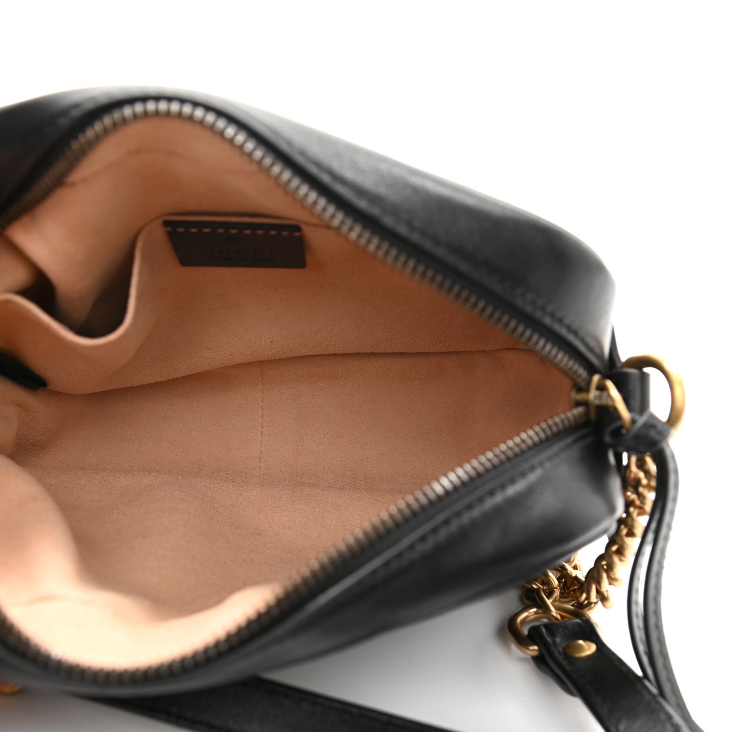 Calfskin Matelasse Mini GG Marmont Chain Shoulder Bag Black