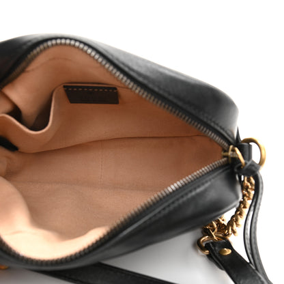 Gucci Calfskin Matelasse Mini GG Marmont Chain Shoulder Bag Black 5 of 10
