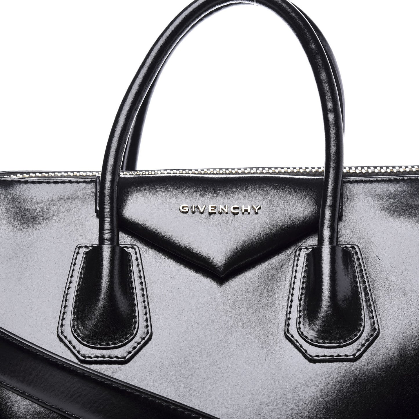 Shiny Lord Calfskin Large Antigona Black