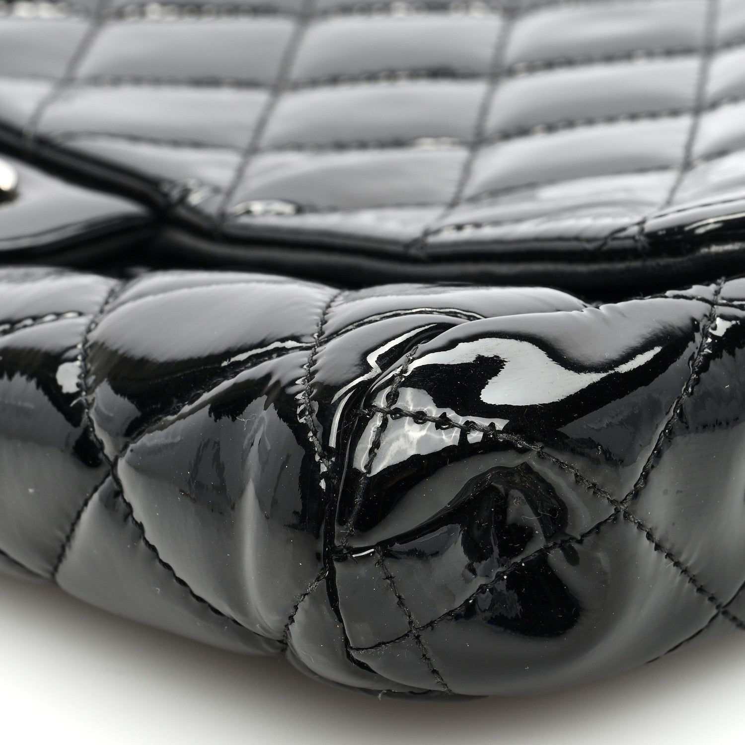 Chanel Patent Quilted Clutch with Chain Flap Black 10 of 13