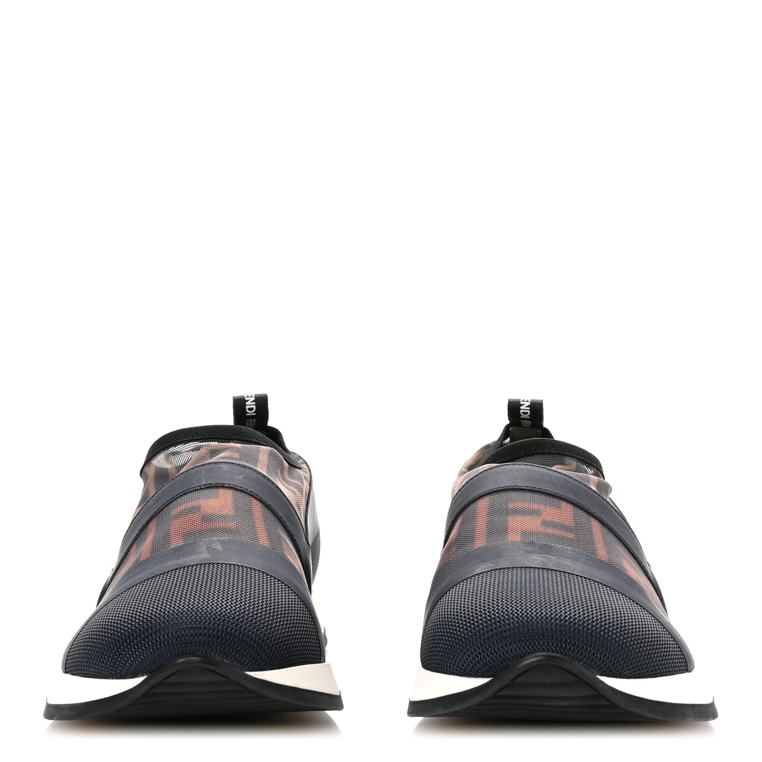 Fendi Technical Mesh FF Sneakers 38.5 Tobacco Navy 3 of 9