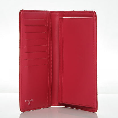 Chanel Patent Calfskin Quilted Double Stitch Yen Wallet Pink 5 of 8