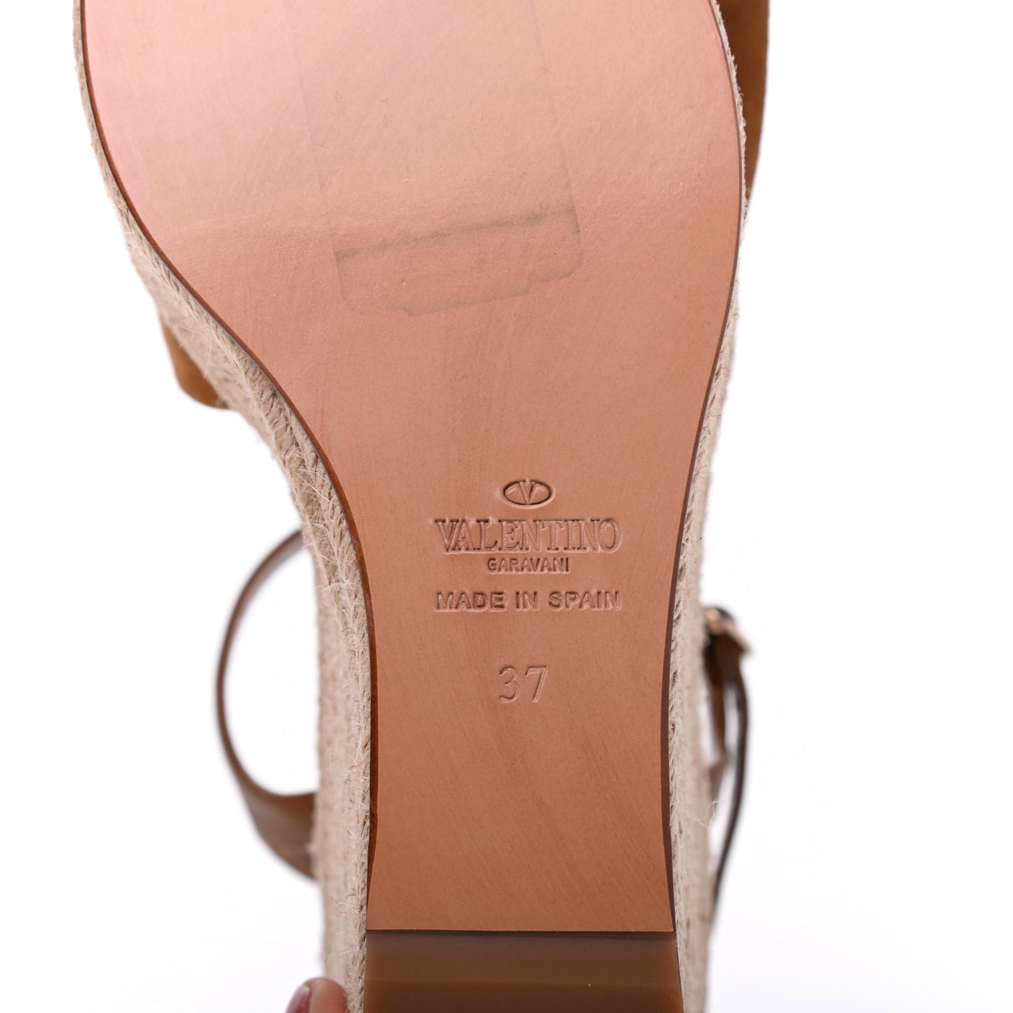 Suede Calfskin Tropical Bow Espadrille Platform Wedge Sandals 37 Brown