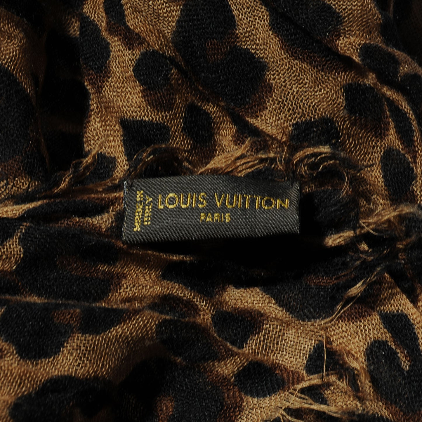 Cashmere Silk Leopard Stole Brown