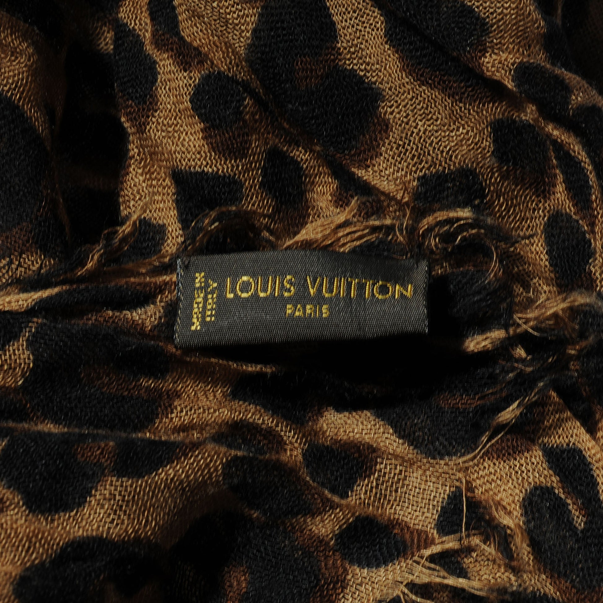 Louis Vuitton Cashmere Silk Leopard Stole Brown 5 of 6
