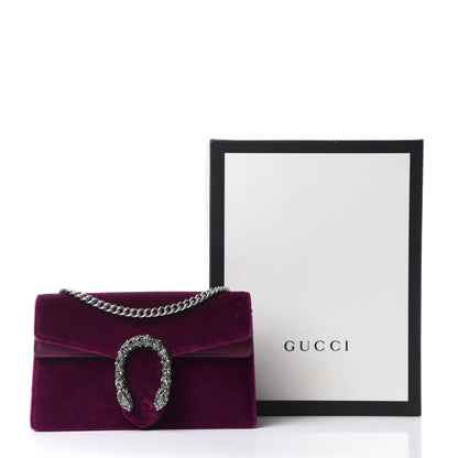 Gucci Velvet Super Mini Dionysus Shoulder Bag Fuchsia Violet Cyclamen 10 of 10