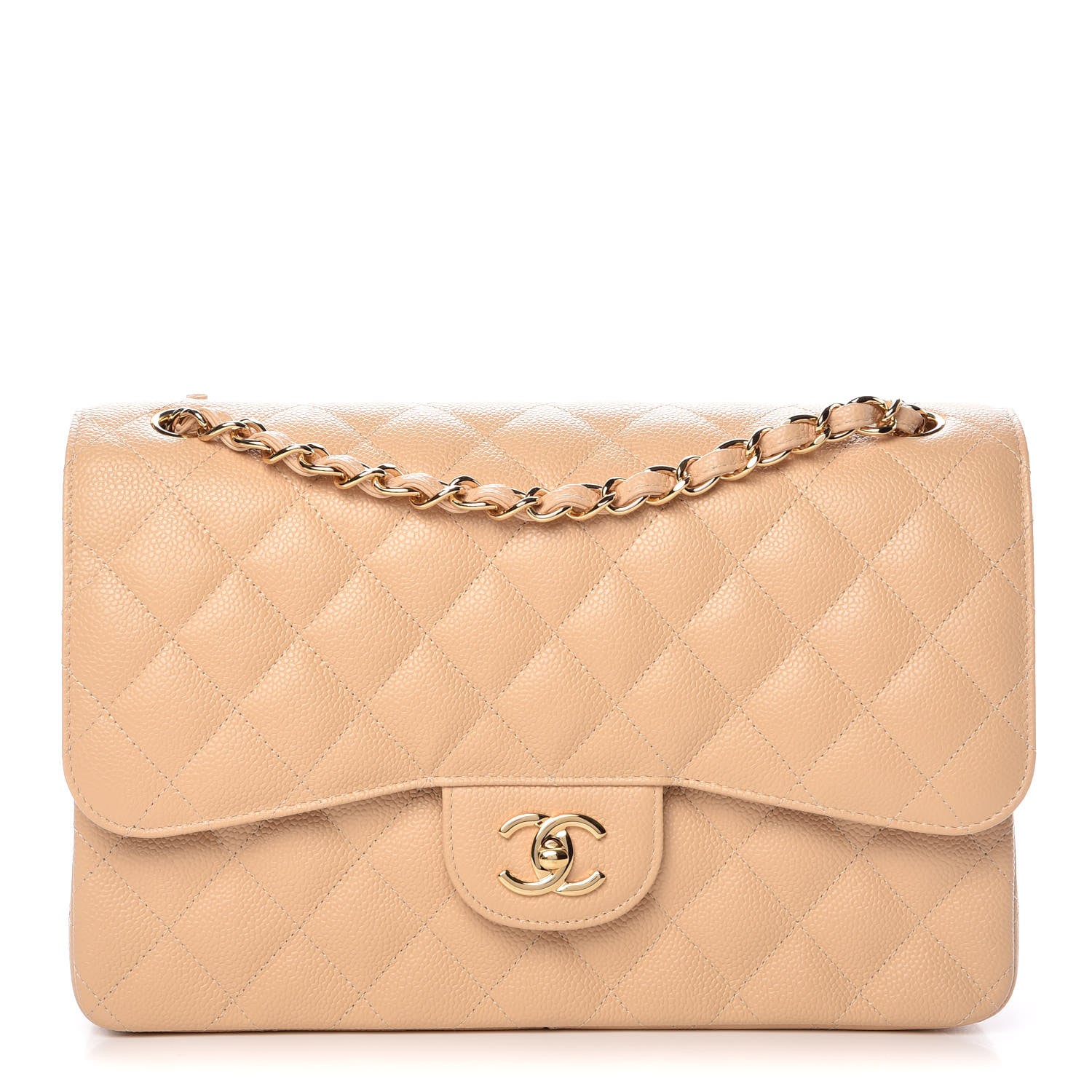 Chanel Caviar Quilted Jumbo Double Flap Beige Clair 1 of 10