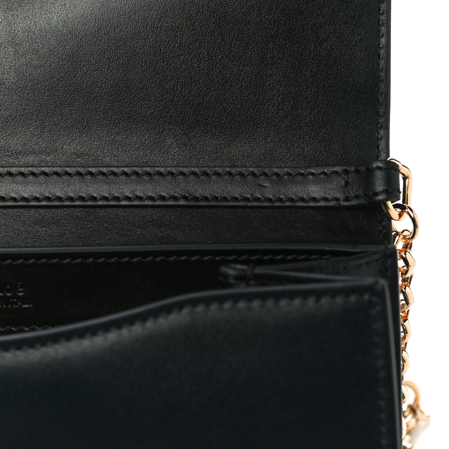 Calfskin Suede C Clutch With Chain Black