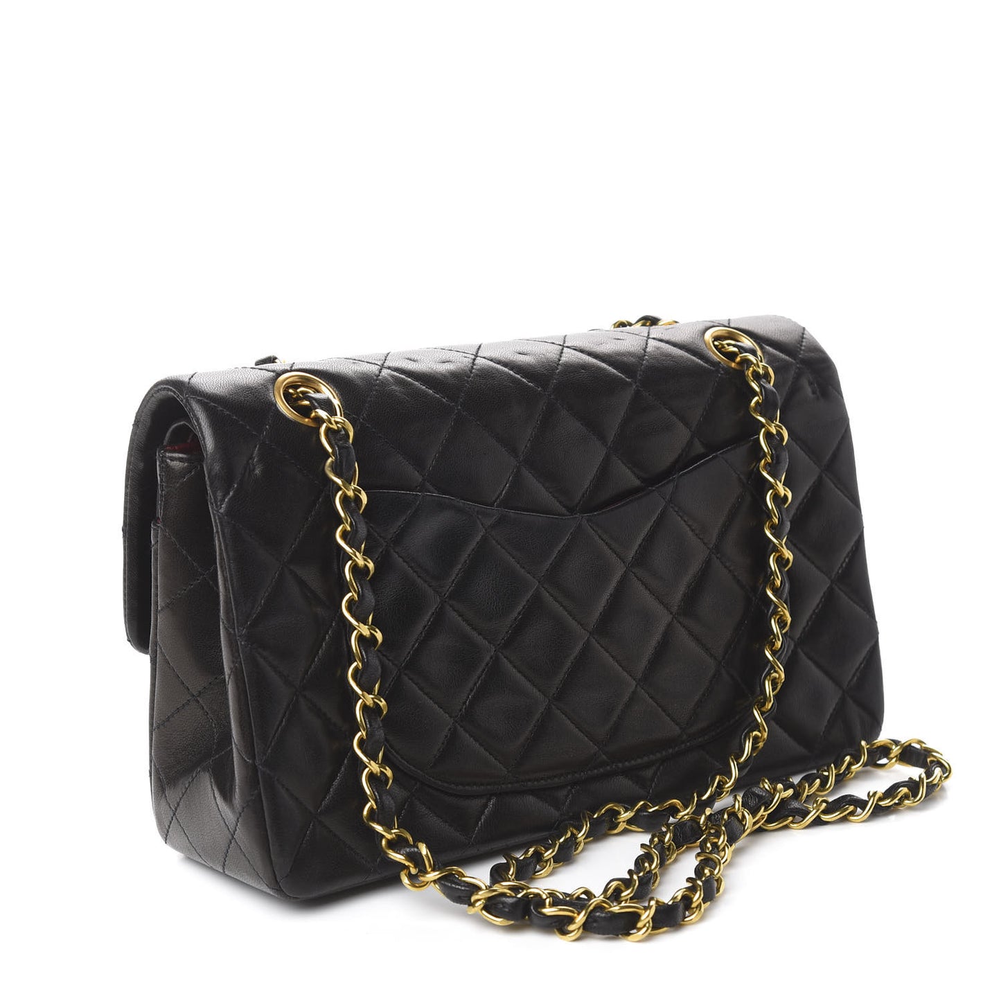 Lambskin Quilted Small Double Flap Black