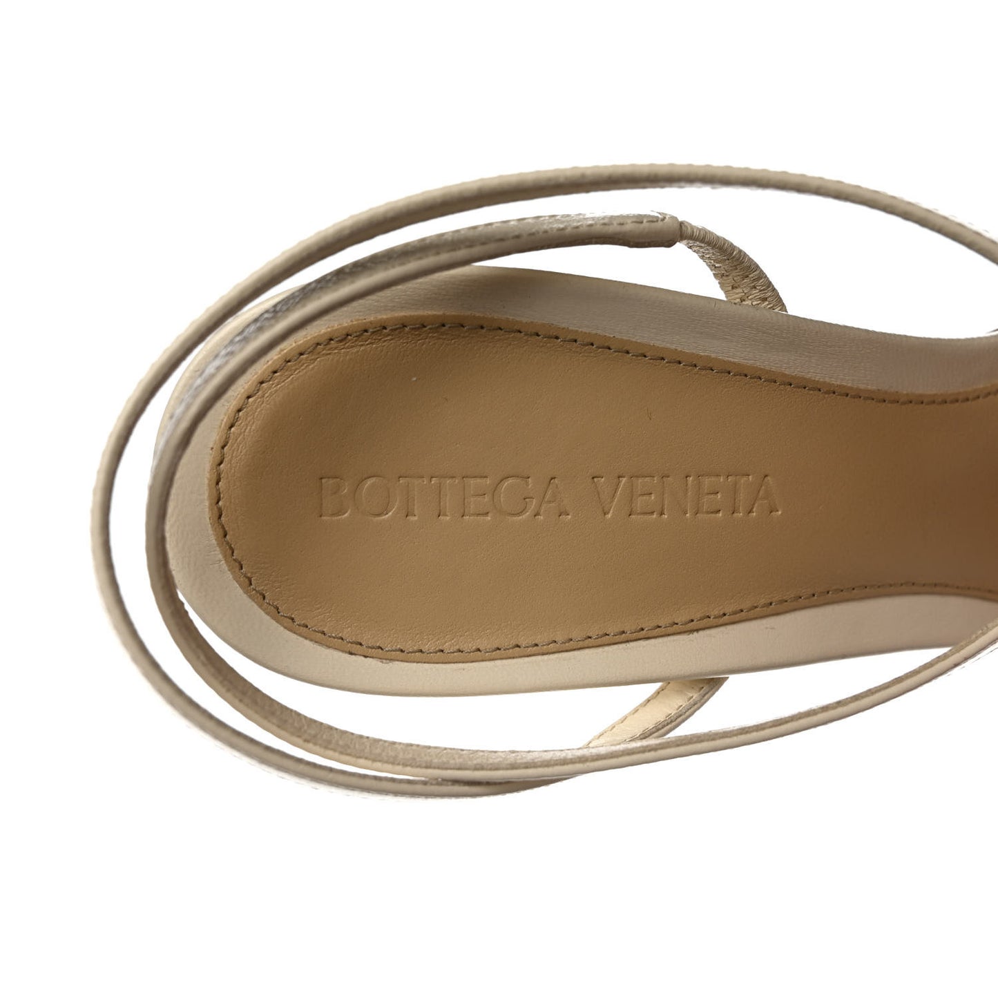 Lambskin Studded Stretch Multi Strap 90mm Sandals 37.5 Sea Salt
