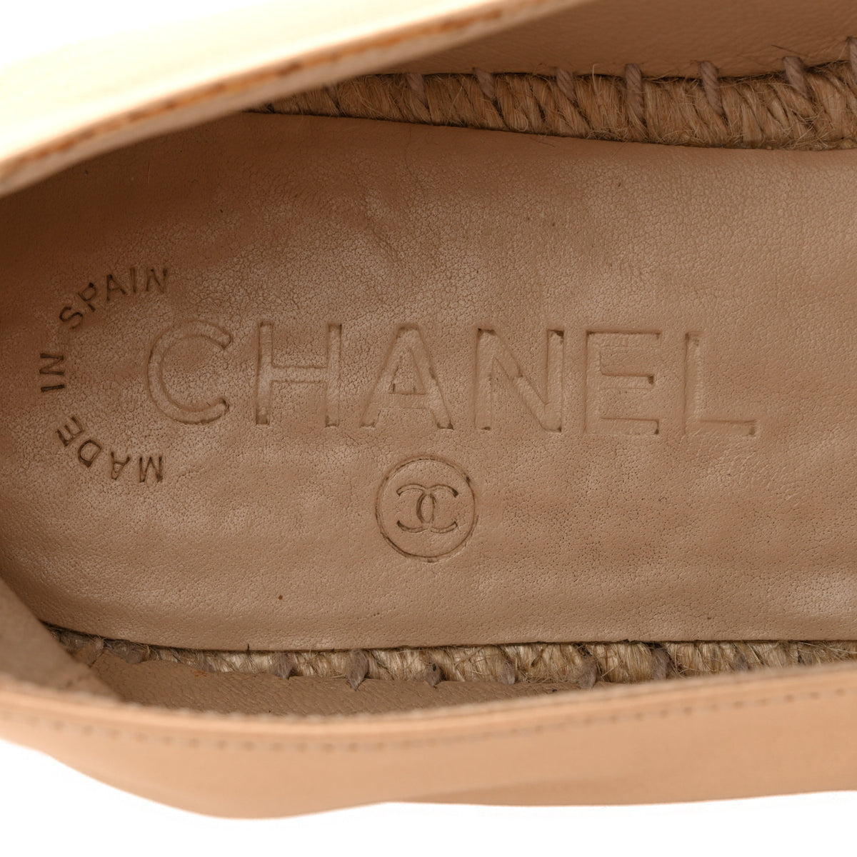 Chanel Lambskin CC Espadrilles 37 Beige Black 7 of 10