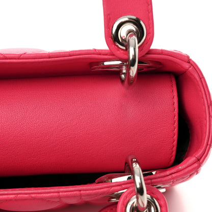 Christian Dior Lambskin Cannage Mini Lady Dior Hot Pink 16 of 16