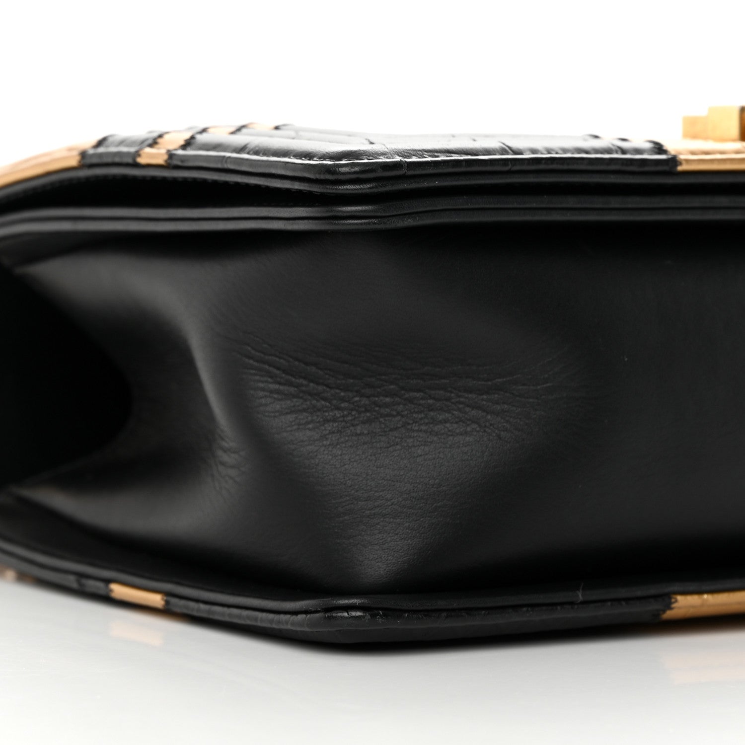 Chanel Crocodile Python Calfskin Embossed Medium Boy Flap Black Gold 9 of 17