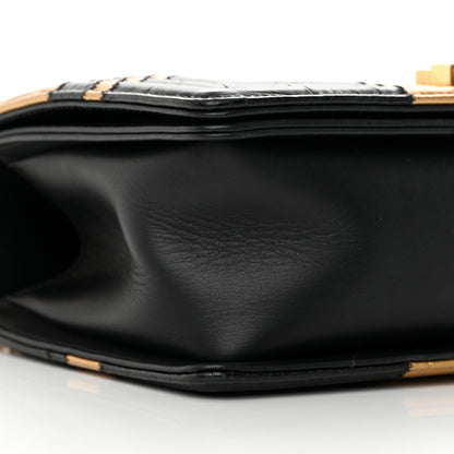 Chanel Crocodile Python Calfskin Embossed Medium Boy Flap Black Gold 9 of 17