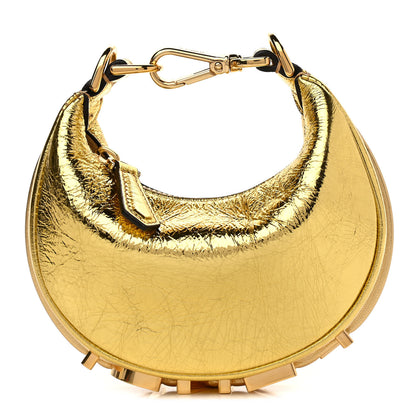 Fendi Rock Millenium Nano Fendigraphy Hobo Charm Gold 1 of 10