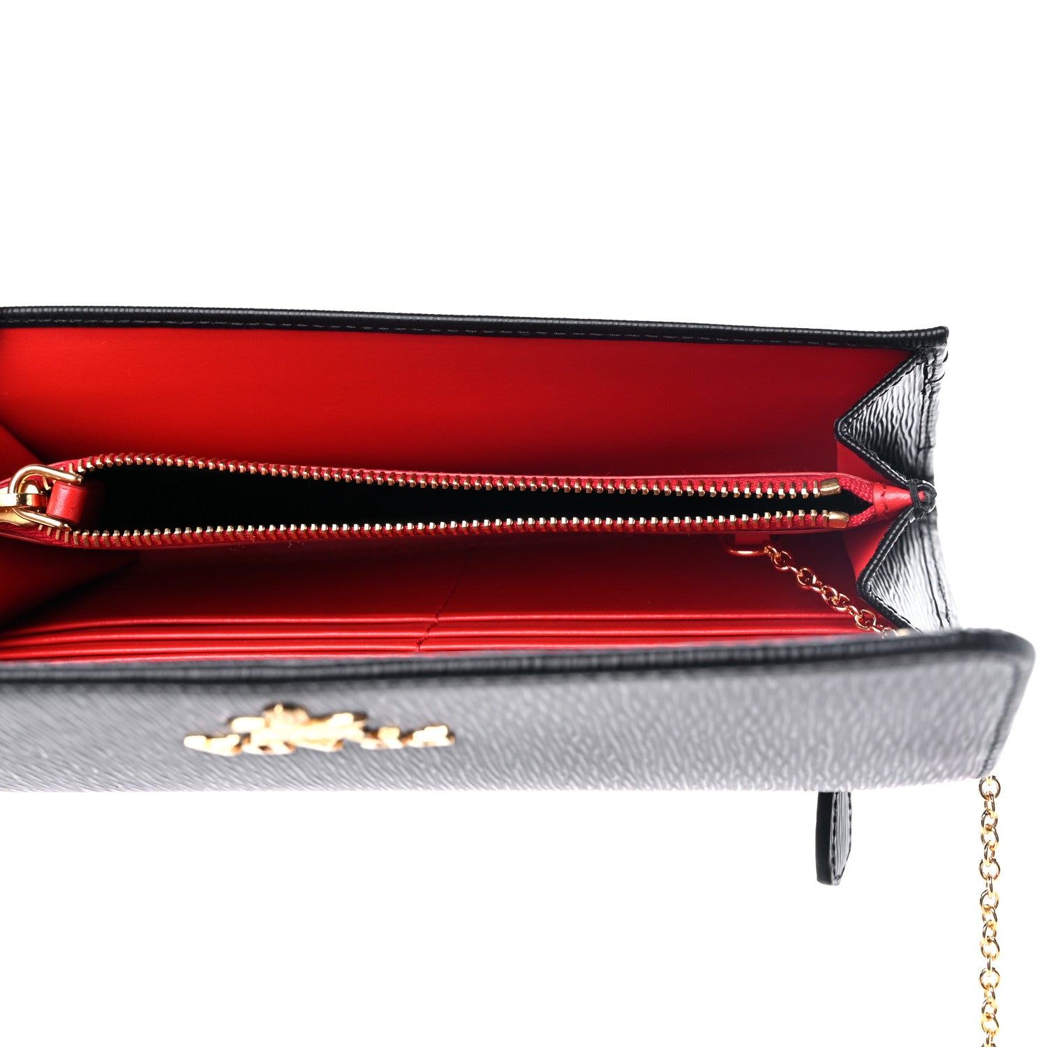 Prada Vitello Move Bi-Color Continental Flap Travel Wallet Black Lacca 6 of 10
