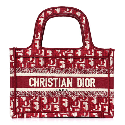 Christian Dior Oblique Mini Book Tote Red Multicolor 1 of 10