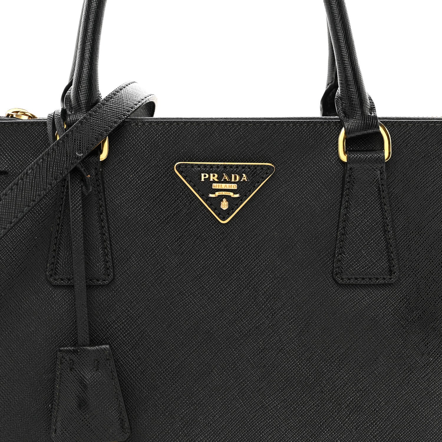 Prada Saffiano Lux Medium Double Zip Tote Black 8 of 21
