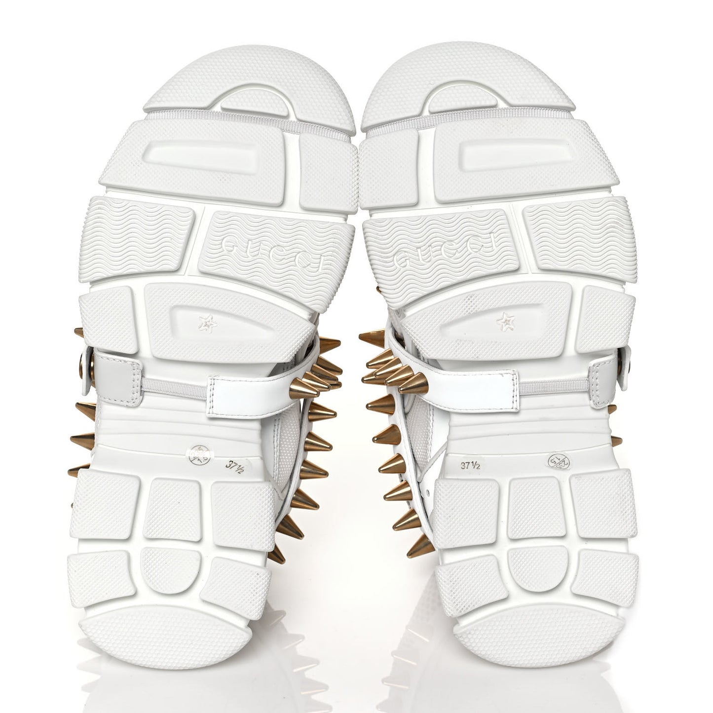 X SEGA Technical Canvas Calfskin Removable Studs Womens Flashtrek Sneakers 37.5 Great White