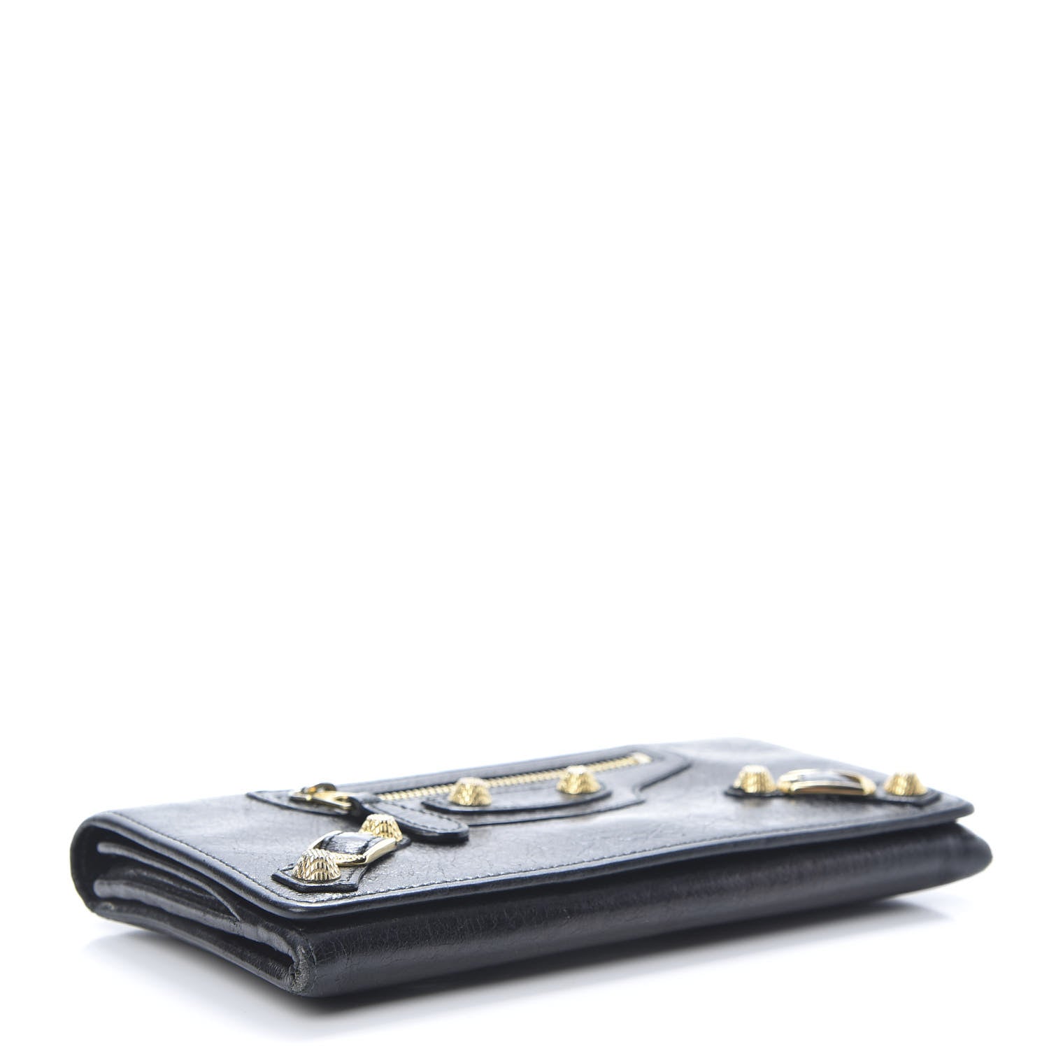 Balenciaga Agneau Giant 12 Gold Hardware Money Wallet Black 4 of 13