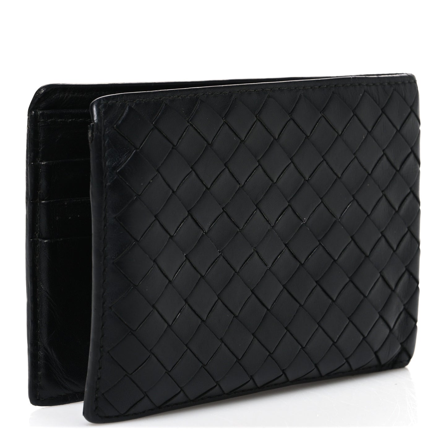 Nappa Intrecciato Bi-Fold Wallet Black