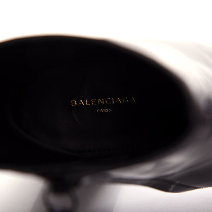 Balenciaga Patent Allover Logo Ankle Boots 37.5 Black 8 of 10