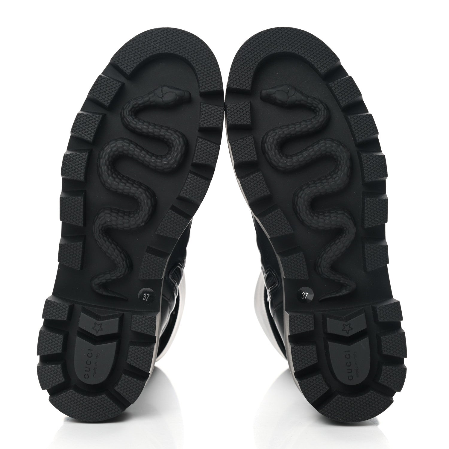 Gucci Nappa Frances GG Matelasse Platform Combat Boots 37 Black 5 of 10