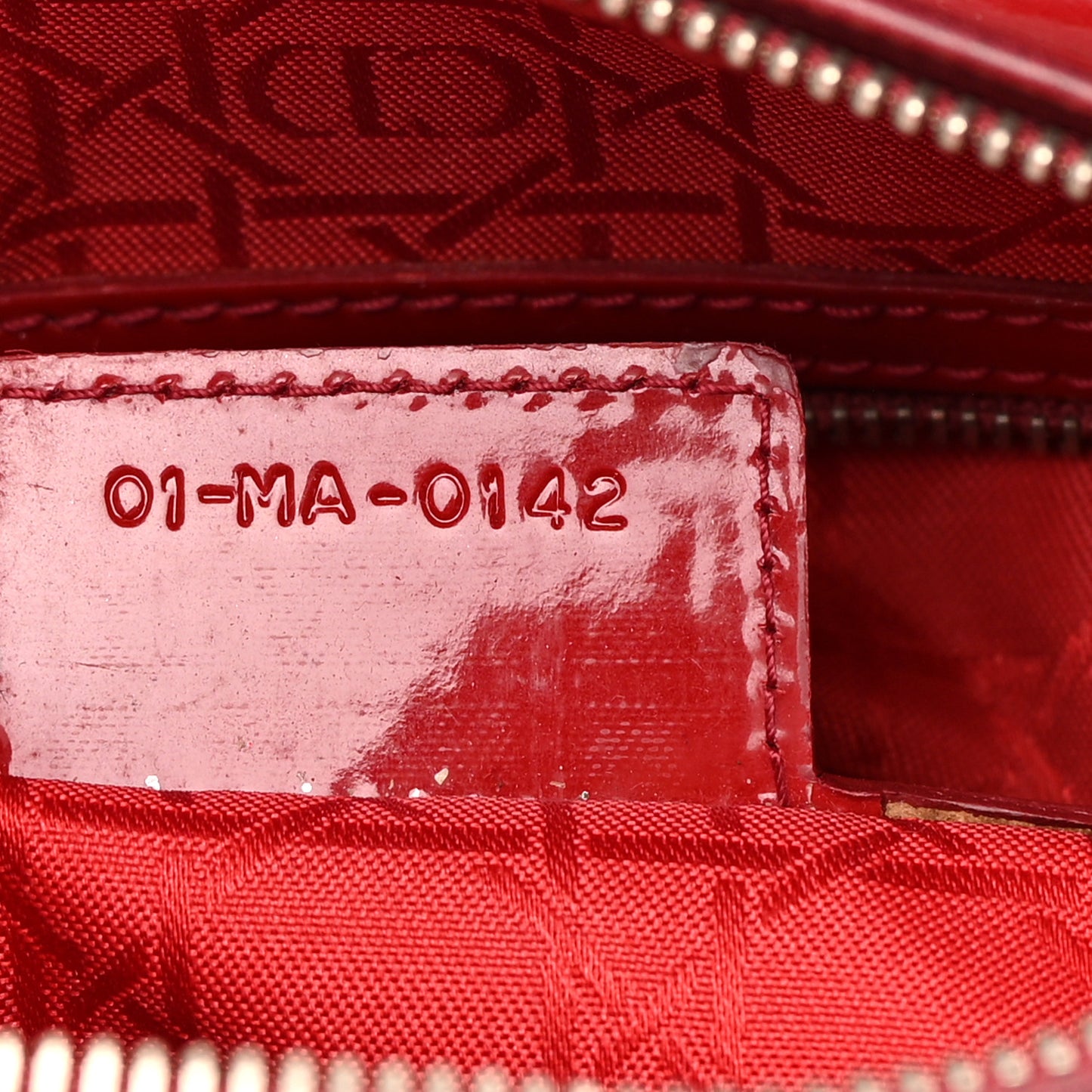 Patent Cannage Large Lady Dior Red