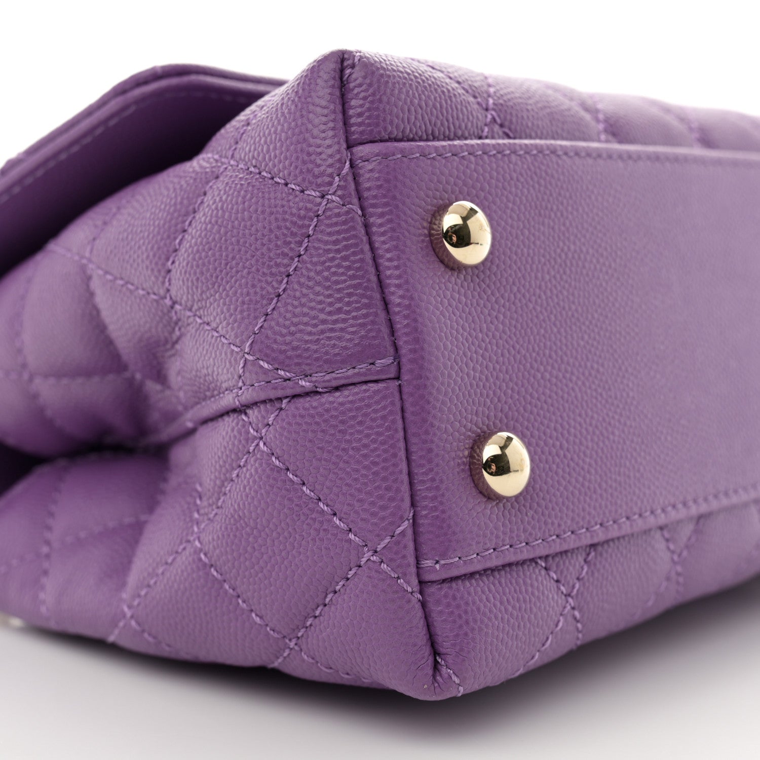 Chanel Caviar Quilted Mini Coco Handle Flap Purple 9 of 10