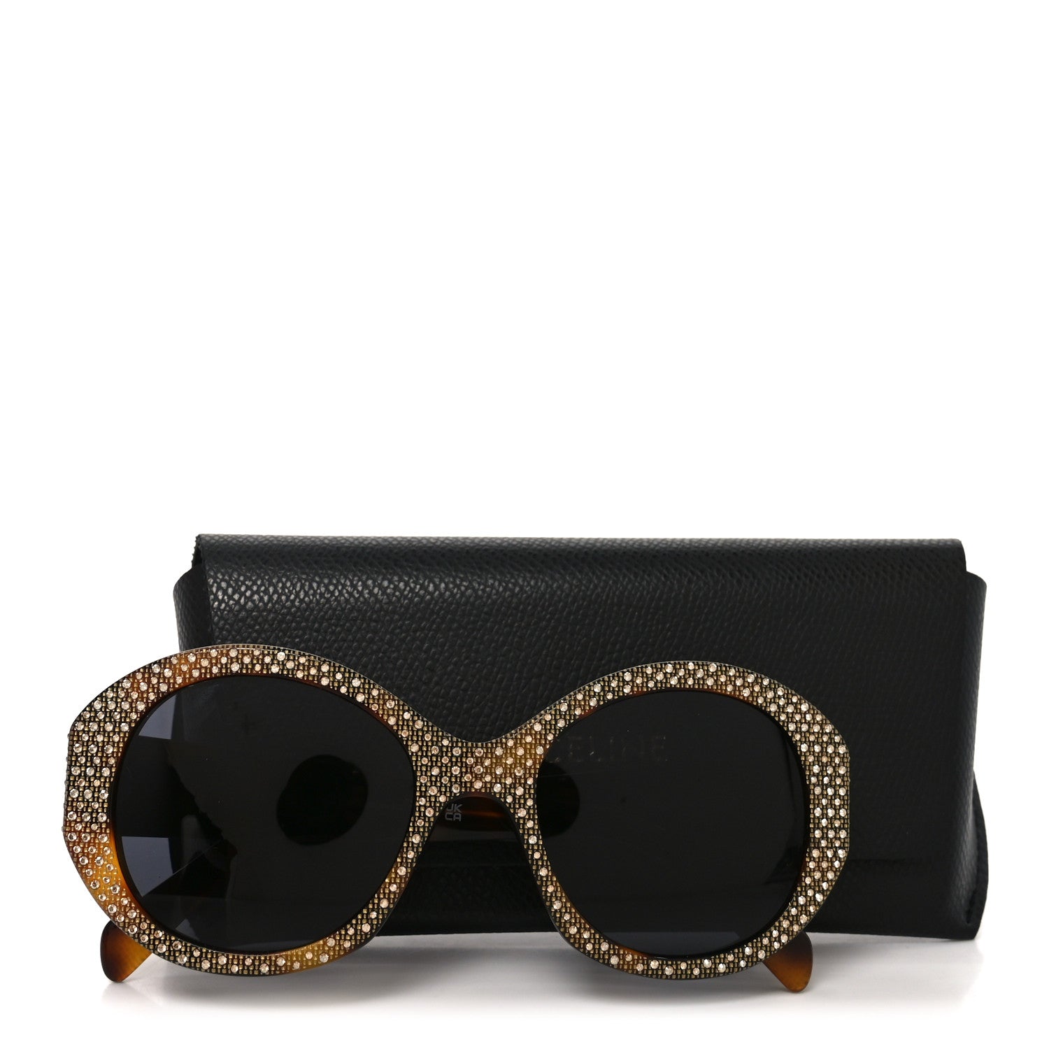 Celine Acetate Crystal Studded Bold 3 Dots Round Sunglasses CL4240IS Tortoise 7 of 7