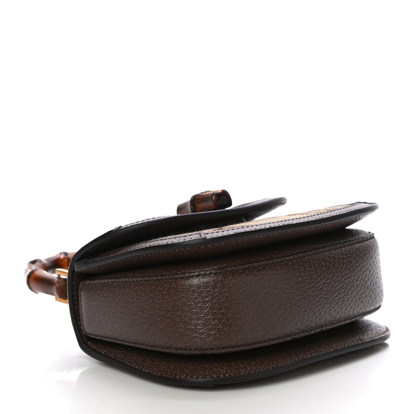 Monogram Jumbo GG Textured Dollar Calfskin Web Mini Bamboo 1947 Top Handle Bag Camel Ebony New Acero