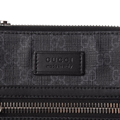 Gucci GG Supreme Monogram Web Small Flat Messenger Bag Black Grey 6 of 19