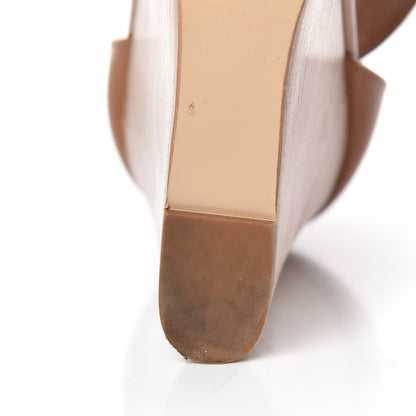 Hermes Calfskin Merryl Wedge Sandals 37 Naturel 13 of 15