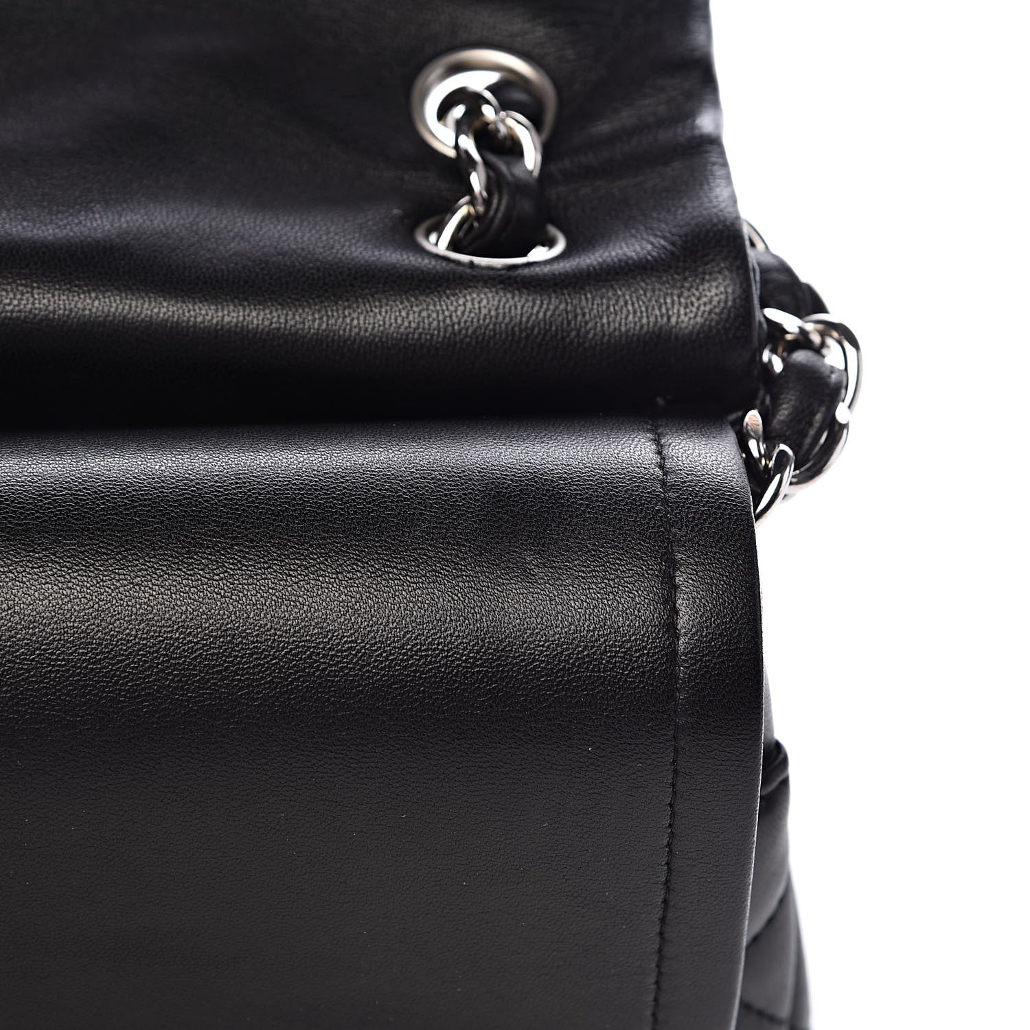 Chanel Lambskin Quilted Jumbo Double Flap Black 9 of 12