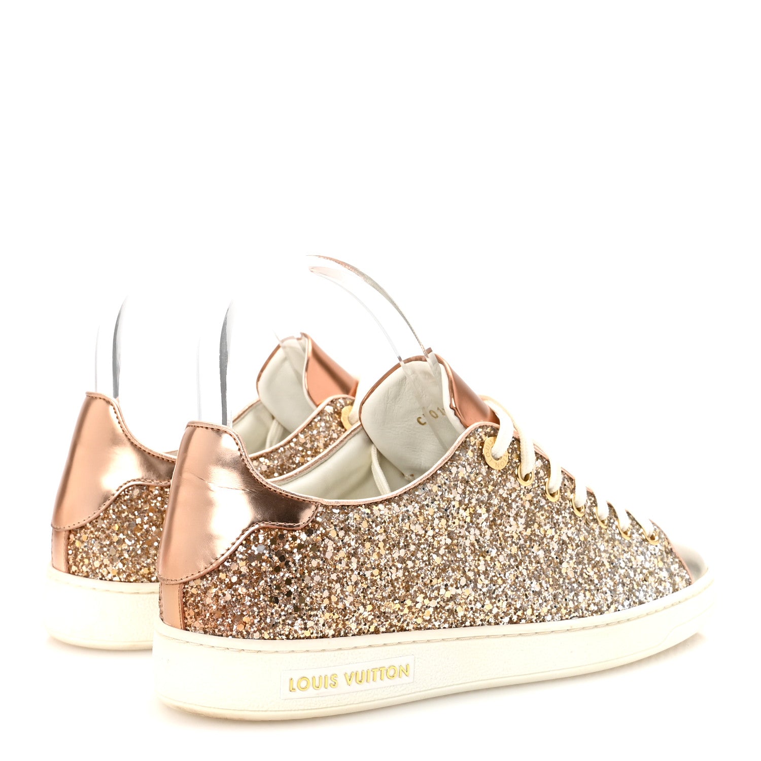 Louis Vuitton Metallic Glitter Frontrow Sneakers 37 Rose Gold 5 of 9