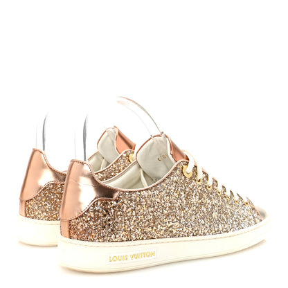 Louis Vuitton Metallic Glitter Frontrow Sneakers 37 Rose Gold 5 of 9