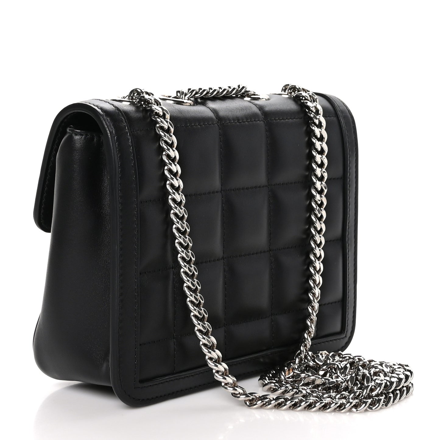 Calfskin Quilted Mini Deco Shoulder Bag Black